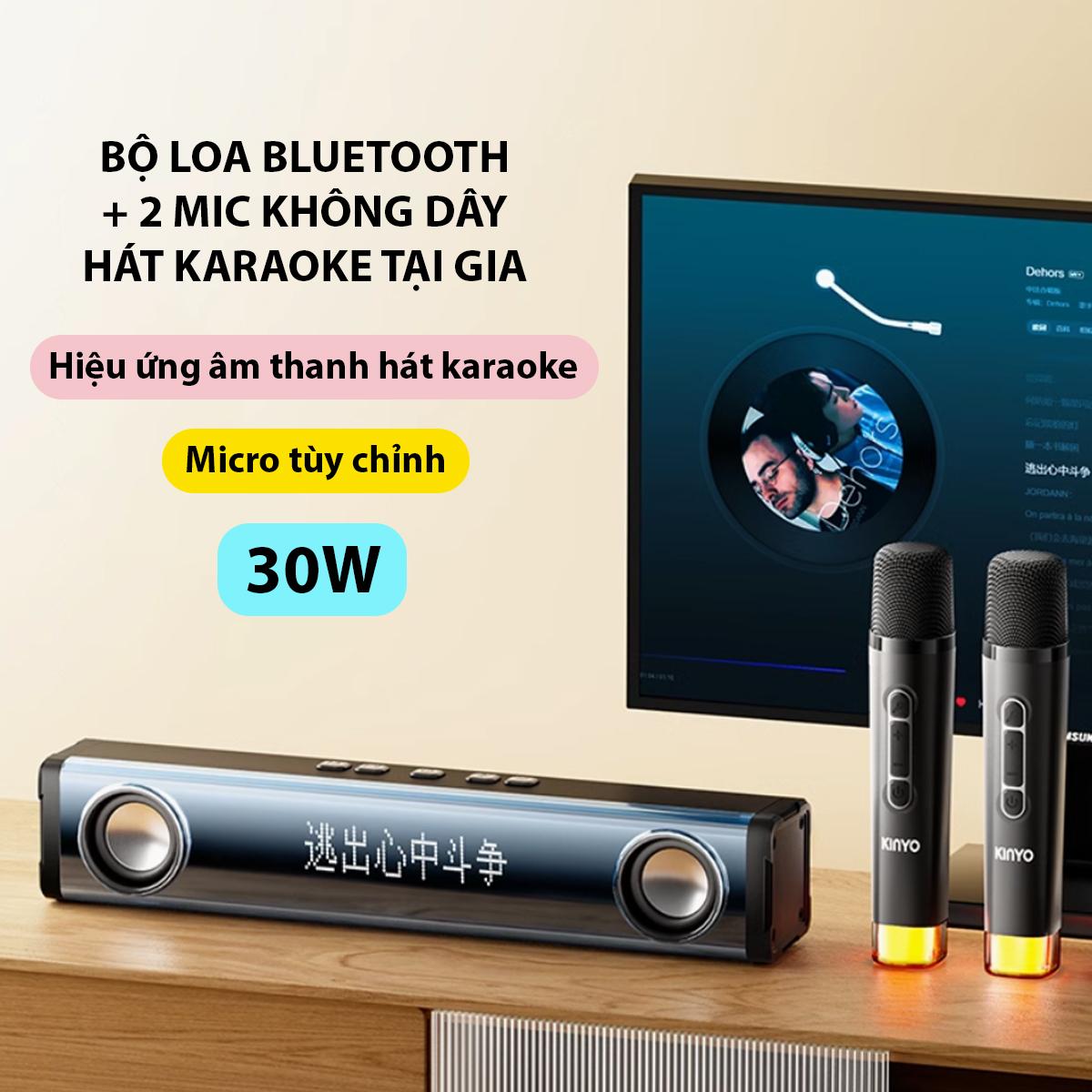 Loa karaoke KINYO cùng hai micro không dây